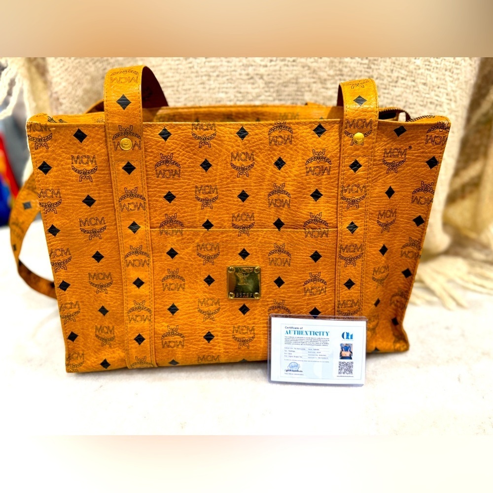 MCM Cognac Monogram Tote